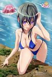  :d absurdres adjusting_hair afloat ahoge arm_support armpits bangs bikini blue_bikini blush breasts bubble cleavage covered_nipples crossed_legs day flipped_hair goggles grass green_hair hair_between_eyes highres innertube kannagi_itsuki kimura_satoshi kneeling large_breasts long_hair looking_at_viewer megami multiple_girls non-web_source o-ring o-ring_bikini o-ring_bottom o-ring_top official_art open_mouth outdoors partially_submerged pink_eyes pink_hair purple_eyes rock scan shadow shishidou_akiha shishidou_imoko short_hair sideboob smile solo_focus sora_wo_kakeru_shoujo sparkle string_bikini swim_cap swimsuit wading water wet wet_hair 