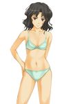  amagami bad_id bad_pixiv_id black_hair bra hand_on_hip lingerie navel panties solo suda_(yuunagi_enikki) tanamachi_kaoru thigh_gap underwear underwear_only wavy_hair 