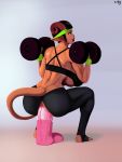  aka6 anal anal_penetration big_breasts breasts butt crouching demon dildo dildo_sitting equine_dildo exercise female hi_res horn humanoid mammal masturbation muscular muscular_female not_furry penetration pointy_ears sex_toy solo sweat weightlifting workout 