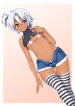  :o bad_id bad_pixiv_id bangs bare_arms bare_shoulders bikini bikini_under_clothes black_shirt blue_shorts border bulge covered_nipples crop_top dark_skin dark_skinned_male denim denim_shorts dutch_angle flat_chest gradient gradient_background hair_between_eyes hand_on_own_chest high_collar highleg highleg_bikini highleg_swimsuit hips legs_together looking_at_viewer male_focus micro_bikini midriff nagase_haruhito navel open_clothes open_fly open_shorts original otoko_no_ko outside_border pink_background shirt short_hair short_shorts shorts side_ponytail silver_hair sleeveless sleeveless_shirt solo striped striped_legwear swimsuit swimsuit_under_clothes thigh_gap thighhighs unzipped white_border wide_hips yellow_eyes 