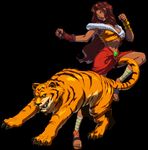  artist_request brown_hair cape claws fangs kongai sandals sash solo tiger tiki_villagers yellow_eyes zina 