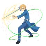  10s 1boy blonde_hair blue_eyes eugeo full_body highres male_focus short_hair sword sword_art_online weapon 