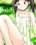  awatake_takahiro black_eyes blush brown_hair camisole lowres 