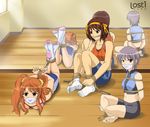  asahina_mikuru barefoot bdsm bondage bound cleave_gag cloth_gag feet gag gagged hogtie improvised_gag lost_one_zero mirror multiple_girls nagato_yuki over_the_nose_gag socks soles suzumiya_haruhi suzumiya_haruhi_no_yuuutsu tape tape_gag toes 