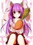  animal_ears bunny_ears carrot doll mashayuki purple_hair reisen_udongein_inaba sitting skirt solo touhou 