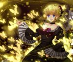  beatrice blonde_hair bow bug butterfly dress frills harukiti insect kiseru pink_bow pipe solo umineko_no_naku_koro_ni 