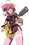  guitar kira_kira pantsu shiino_kirari signed thigh-highs vector 