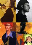  5boys absurdres collage form_code highres multiple_boys murata_renji scan 