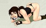  black_lagoon colorized duplicate gloves netorare panties phone ponytail revy_(black_lagoon) solo talking_on_phone thong underwear wallpaper 