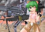  ammunition_belt animal_ears bare_shoulders bipod blush box_magazine cat_ears cat_tail fang flat_chest green_eyes green_hair gun h&amp;k_mp5k hase_yu heckler_&amp;_koch hits m249 machine_gun midriff navel nyano one_eye_closed open_fly original panties robot short_hair shorts smile solo submachine_gun tail torn_clothes unbuttoned underwear unzipped weapon white_panties 