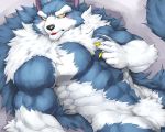  2019 abs anthro biceps big_muscles black_nose canid canine canis capcom captainjohkid darkstalkers digital_media_(artwork) fur hi_res jon_talbain male mammal muscular muscular_male pecs solo video_games wolf 