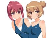  a1 aisaka_taiga brown_eyes brown_hair competition_school_swimsuit competition_swimsuit kushieda_minori multiple_girls one-piece_swimsuit pink_eyes red_hair school_swimsuit sweat swimsuit toradora! 