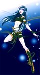  artist_request black_sclera boots carly_nagisa green_hair long_hair midriff solo yuu-gi-ou yuu-gi-ou_5d's 