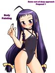  ayase_yue body_paint bodypaint breasts long_hair mahou_sensei_negima mahou_sensei_negima! nude purple_eyes purple_hair see-through 