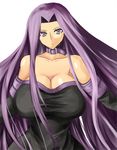  bad_id bad_pixiv_id bare_shoulders breasts choker cleavage dress elbow_gloves fate/hollow_ataraxia fate/stay_night fate_(series) gloves huge_breasts long_hair purple_eyes purple_hair rider solo strapless strapless_dress umino_mokuzu_(a4_size) very_long_hair wide_hips 