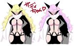  between_breasts blonde_hair breasts candle cleavage cloak earrings hair_over_eyes horns jewelry large_breasts long_hair neko_nuko one_piece pink_hair revealing_clothes sadi-chan underboob whip 