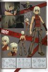 428 androgynous artist_request bare_shoulders blonde_hair boots breasts canaan canaan_(character) grey_eyes highres red_eyes reverse_trap scan short_hair sketch sleeveless sleeveless_turtleneck small_breasts translation_request turtleneck 