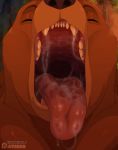  2019 brother_bear brown_fur digital_media_(artwork) drooling fur gaping_mouth kenai male mammal mouth_shot nummynumz open_mouth saliva slobber solo teeth tongue tongue_out ursid 