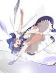  ass bad_id bad_pixiv_id blue_eyes blue_hair cirno feet hair_ribbon highres one_eye_closed panties pantyshot ribbon sakura_sora socks solo touhou underwear water wings 