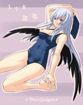  breasts past_gadget purple_eyes rozen_maiden silver_hair suigintou swimsuit 