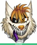  2018 canid canine canis claws close-up clown creepy jack-o looking_at_viewer mammal nightmare_fuel teeth wolf 