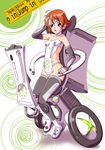  aida_kan_mori bare_shoulders breasts brown_hair choker detached_sleeves game_console headset leotard microsoft personification product_girl red_eyes short_hair sitting small_breasts solo thighhighs xbox_360 