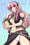  blue_eyes breasts cameltoe cleavage hairband large_breasts long_hair megurine_luka navel panties pink_hair shirokuma_a solo standing underwear vocaloid 