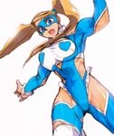  blonde_hair blue_eyes blue_leotard ez6 heart leotard mask muscle muscular_female open_mouth outstretched_arms rainbow_mika simple_background solo spread_arms street_fighter twintails 
