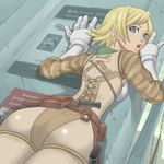  555 ass blonde_hair bodysuit knife lace lips metal_gear_(series) metal_gear_acid short_hair solo teliko_friedman 