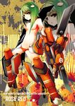  bad_id bad_pixiv_id black_eyes breasts green_hair highres long_hair mecha_musume medium_breasts navel nirai_kanai nude original revealing_clothes solo 