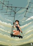  awatake_takahiro barefoot cloud dated day flying legs one-piece_swimsuit original school_swimsuit signature sky solo swimsuit 