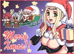  :&lt; :d =_= alternate_costume animal_costume antlers bandeau bangs bell bell_collar belt bikini bikini_top black_eyes blonde_hair blue_background blush blush_stickers border breasts bursting_breasts busou_shinki capelet chibi chibi_inset christmas circlet cleavage collar dark_skin english eukrante facial_hair facial_mark forehead_mark front-tie_top fur_trim gift gloves graffias green_eyes halftone halftone_background hat holding holding_gift huge_breasts ianeira long_hair magaki_ryouta merry_christmas multiple_girls mustache open_mouth outline over_shoulder pink_hair pointy_ears pom_pom_(clothes) red_gloves red_hair reindeer_antlers reindeer_costume sack santa_costume santa_hat short_hair short_twintails sidelocks silver_hair sitting sleigh smile standing star swimsuit twintails underboob vespelio 