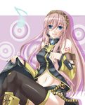  blue_eyes blue_hair boots eighth_note hairband image_sample long_hair md5_mismatch megurine_luka musical_note pink_hair pixiv_sample shino_(moment) sitting solo thighhighs vocaloid 
