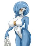  alternate_color blue blush breasts gardevoir highres nintendo no_humans pokemon pokemon_furry pokemorph shiny shiny_pokemon sirnight sweat sweating 