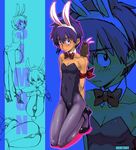  animal_ears bad_id bad_pixiv_id blue_hair blush bulge bunny_boy bunny_ears bunnysuit crossdressing male_focus noritake pantyhose simon tengen_toppa_gurren_lagann 