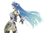  ass blue_hair elbow_gloves gloves kos-mos kos-mos_ver._4 lips long_hair nakabayashi_reimei red_eyes solo xenosaga xenosaga_episode_iii 