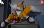 2019 anal anal_penetration anthro balls butt clothing cum erection fur gloves hi_res humanoid_penis male male/male miles_prower nude open_mouth penetration penis razorkitana sonic_(series) tails_(disambiguation) video_games 