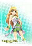  ahoge belt blonde_hair boots cool_&amp;_sexy_(idolmaster) copyright_name hand_on_hip hoshii_miki idolmaster idolmaster_(classic) idolmaster_1 long_hair satomi solo v w 