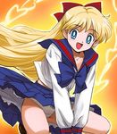  aino_minako bishoujo_senshi_sailor_moon blonde_hair blue_eyes haruyama haruyama_kazunori panties school_uniform smile underwear upskirt 