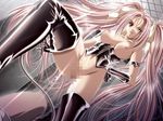  censored chain corset dominatrix femdom gloves solo thighhighs twintails whip 