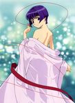  ai_yori_aoshi artist_request back bare_shoulders blue_eyes blue_hair highres japanese_clothes looking_back red_string sakuraba_aoi short_hair solo string undressing 