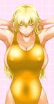  armpits blonde_hair breasts cleavage huge_breasts kamia_(not_found) long_hair matsuoka_kiyone original showering sideboob solo tight 