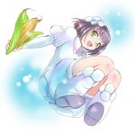  boots copyright_request corn from_below green_eyes happy kurimomo short_hair solo 