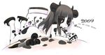  2009 animal_ears animal_print clog_sandals copyright_request cow_ears cow_girl cow_print cow_tail furry horns liki new_year nude solo tail 