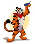  2019 anthro blue_nose by-nc-nd creative_commons felid frosted_flakes fur hi_res kellogg&#039;s male mammal mascot orlandofox pantherine simple_background stripes tiger tony_the_tiger 