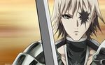  armor blonde_hair claymore claymore_(sword) rafaela scar scar_across_eye short_hair silver_eyes solo sword vector_trace wallpaper weapon 