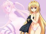  artist_request blonde_hair breasts konjiki_no_yami long_hair nipples open_mouth panties red_eyes small_breasts solo thigh_strap thighhighs to_love-ru underwear very_long_hair wallpaper 