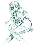  monochrome original sketch solo takase_hironori thighhighs 