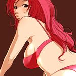  bikini breasts brown_eyes copyright_request falcoon large_breasts lips long_hair red_hair solo swimsuit 