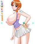  breasts clothed flying_tree_frog huge_breasts log_pose nami nami_(one_piece) one_piece skirt tattoo 
